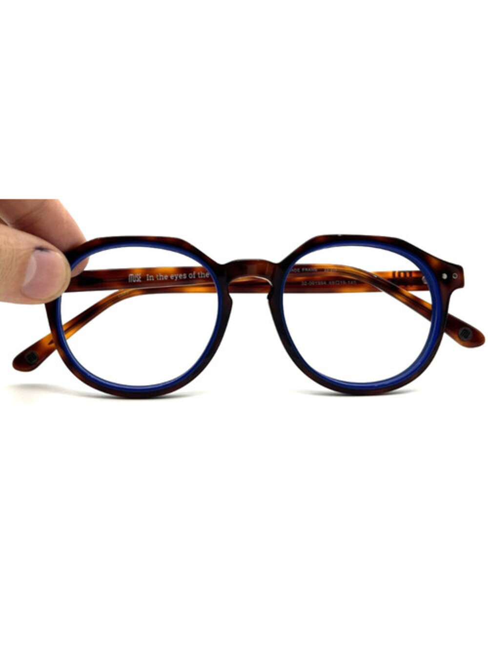 Muse 32-001994 Tortoise Blue Rectangle Authentic Sunglasses 49-19-145 - Picture 5 of 5